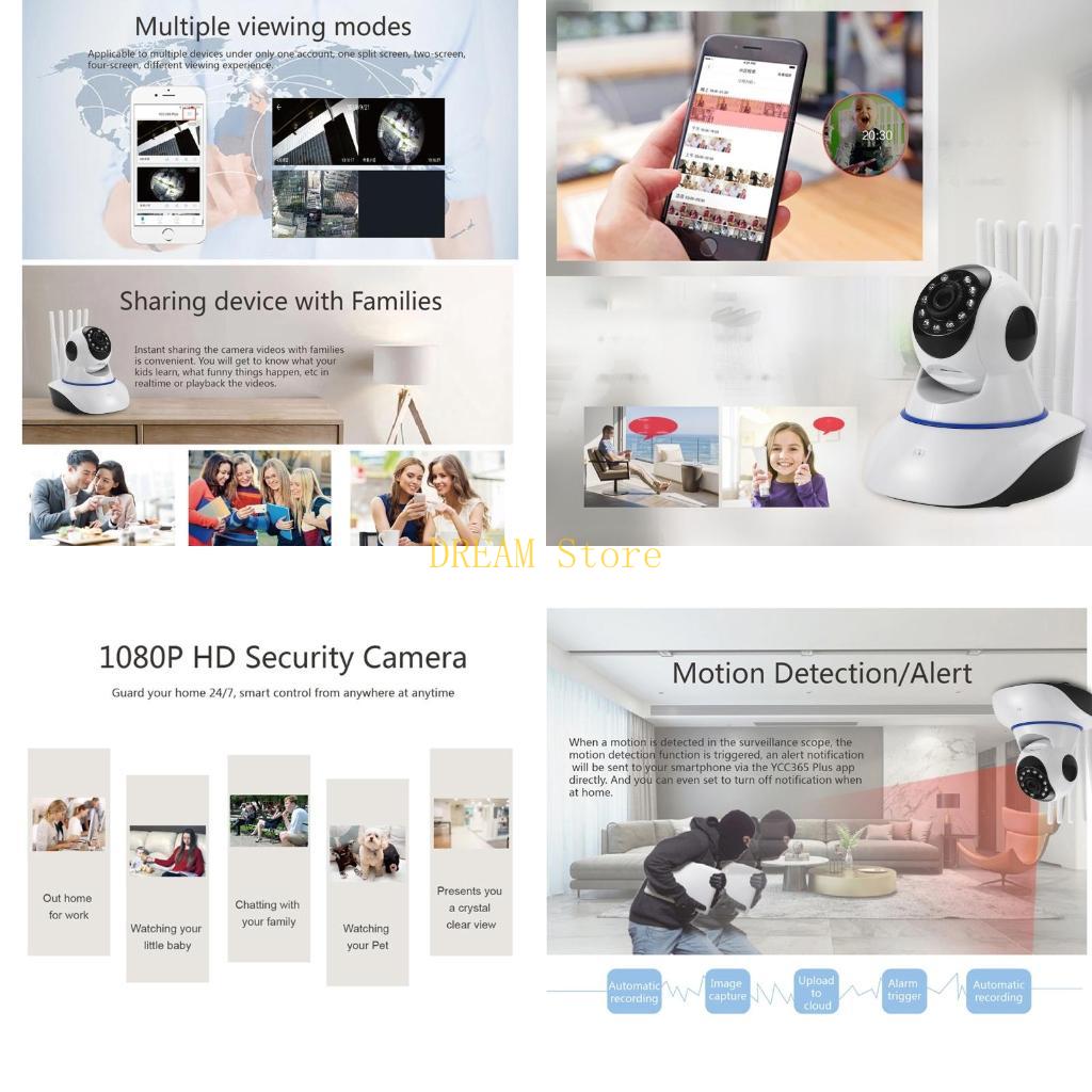 Wireless Baby Monitor - Cámara seguridad 720P cámara interior 360