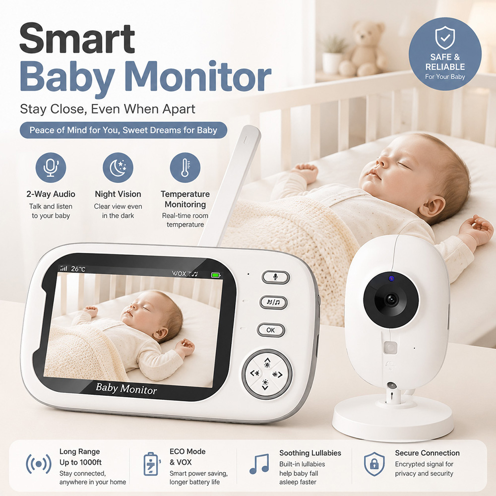 Wireless Baby Monitor - Monitor para Bebés de 3.5 Pulgadas