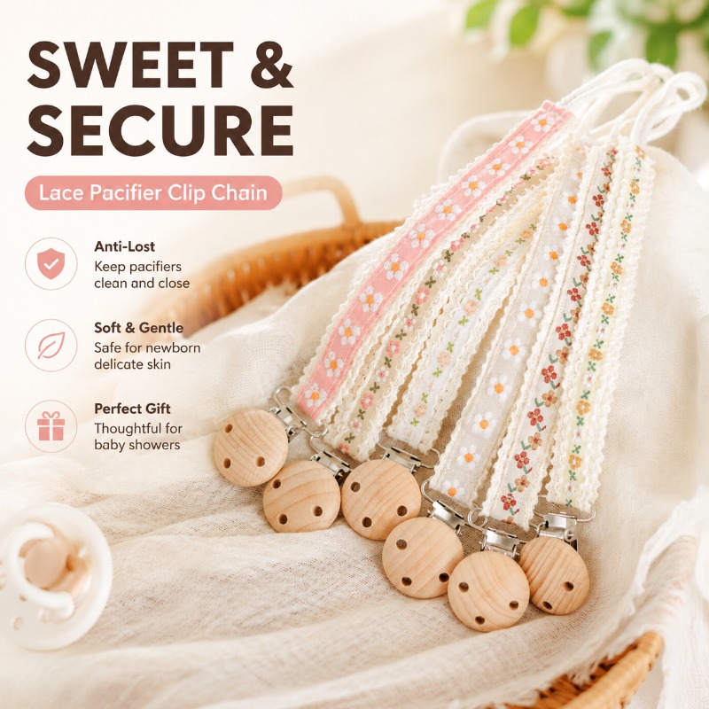 Baby Products For Newborn - Cadena de Encaje para Chupete, Clip
