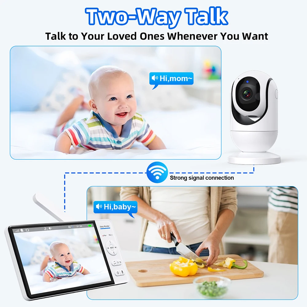 Monitor de bebé sin WiFi de 7  - Wireless Baby Monitor reseña y precio