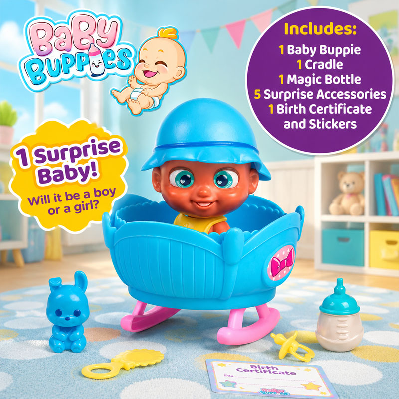 Set de Muñeca y Cuna Baby Bupp - Baby Products For Face reseña y precio